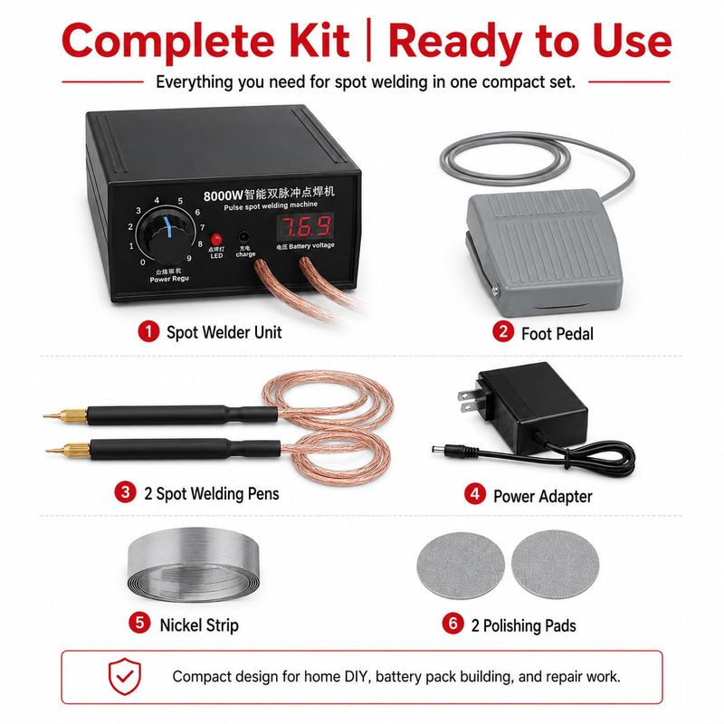 8000W Spot Welder,Handheld Spot Welder,Portable Spot Welder Machine DIY Kit,High Power Handheld Spot Welding Machine,with nickel strip and spot welding pen,for 18650 Battery Pack Welding Tools