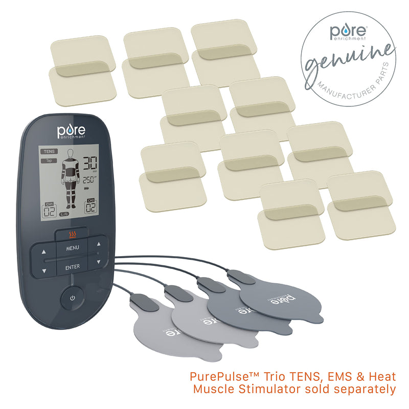 Pure Enrichment® Genuine Reusable Electrode 5-Pack Gel Patch Set - Adhesive TENS Unit & EMS Unit Replacement Patches for PurePulse™ Trio Muscle Stimulator - 20 Total (PETNEMHT)