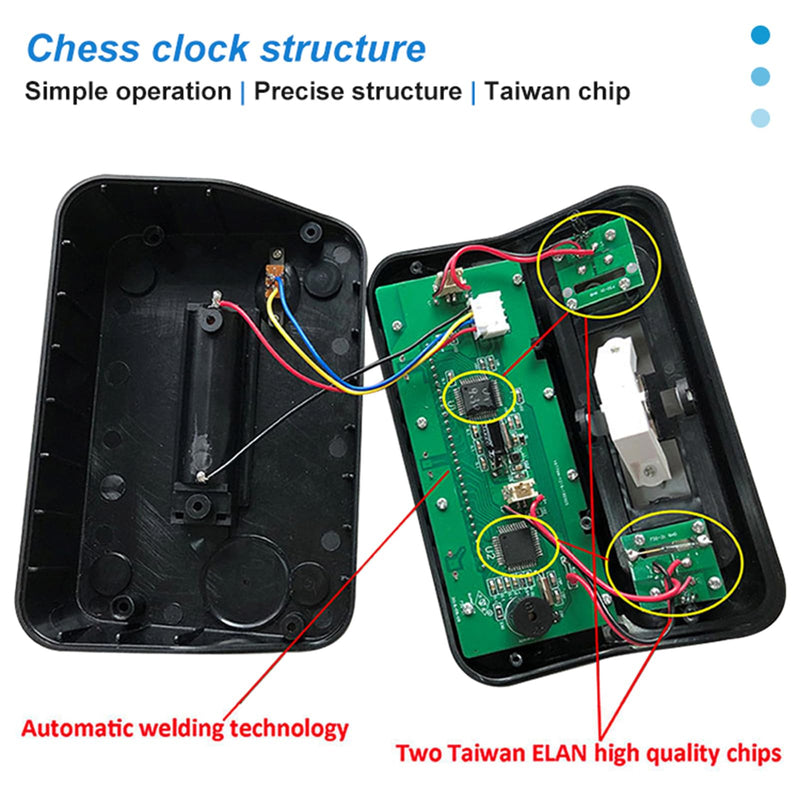 Chess Clock Digital Chess Timer with Delay and Bonus Professional for Board Games Timer Wood Grain Color