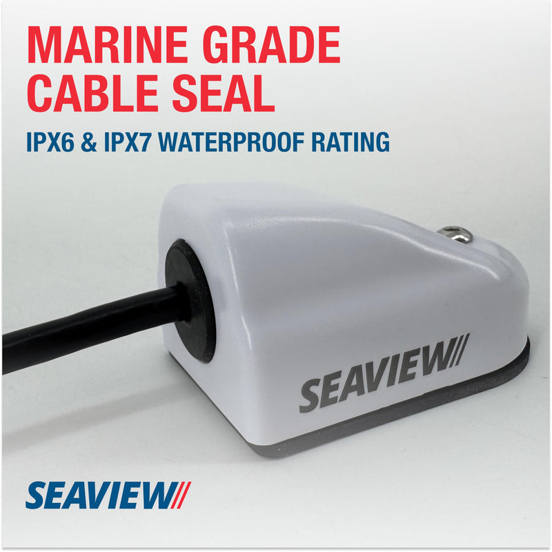 SEAVIEW | Horizontal (90 Degree) Cable Gland | Marine Grade Waterproof Cable Pass Through Cable Seal Single Cable White Plastic