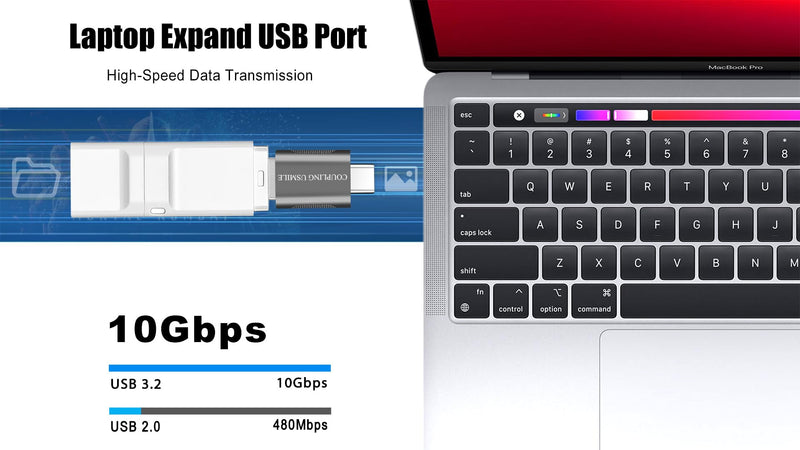 USB C to USB Adapter [4 Pack],OTG Cable | Thunderbolt3 to USB|10Gbps High-Speed | USB-IF Certified | Compatible with MacBook Pro/Air, iPhone 15, Laptops, Tablets USB C to USB 4pack-Silver