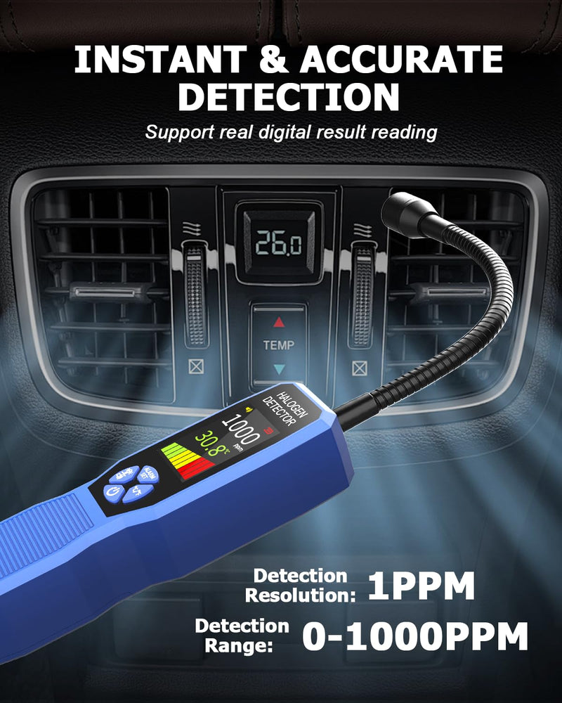 THIPKO HVAC Refrigerant Leak Detector, Freon Leak Sniffer for R134a R410A R22 R32 R1234yf, Halogen Gas Detector for Automotive AC Repair & Air Conditioning with LCD Display & Audio Alarm
