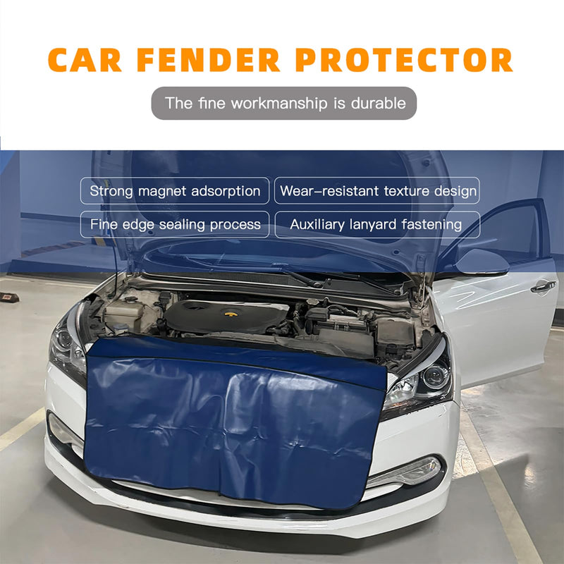 ICWEIMEI Automotive Mechanic Magnetic Fender Cover Mat Pad with Hooks to Protect Vehicle During Maintenance, 43 x 26 Inch