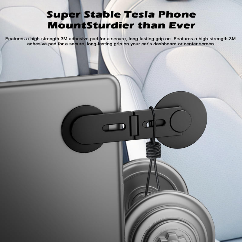 CloudValley Magnetic Phone Laptop Holder Mount, Foldable Hidden Portable Stand for iPhone 17/16/15/14/13 & All Phone, Clamp for Monitor Side, Compatible with Laptop, Desktop, Tesla Model 3/ Y, Black