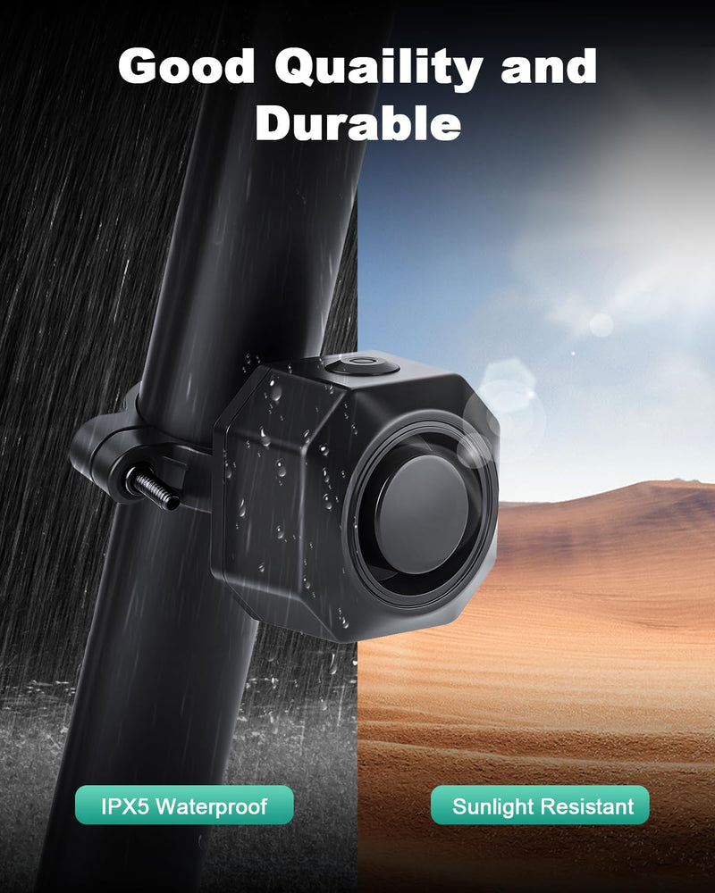 Max 110dB Bike Alarm,Bike Alarms For Ebikes Rechargeable Motorcycle Alarm With Remote,7 Levels Sensitivity Bicycle Alarm, Anti Theft Bicycle Alarm& Ebike Alarm For Car Motorcycle Scooter Ebike