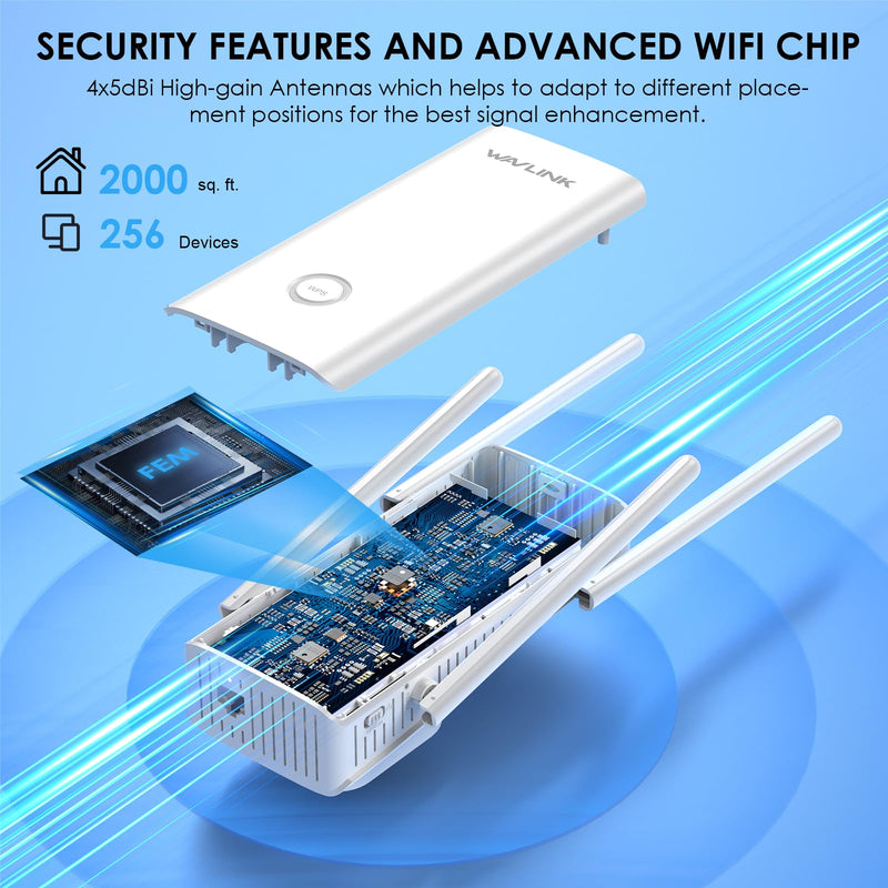 WAVLINK AX3000 WiFi 6 Extender Signal Booster for Home,3000Mbps Dual Band (5GHz/2.4GHz) WiFi Repeater,WiFi Repeater Signal Booster with Gigabit Ethernet Port,Access Point,1-Tap Setup