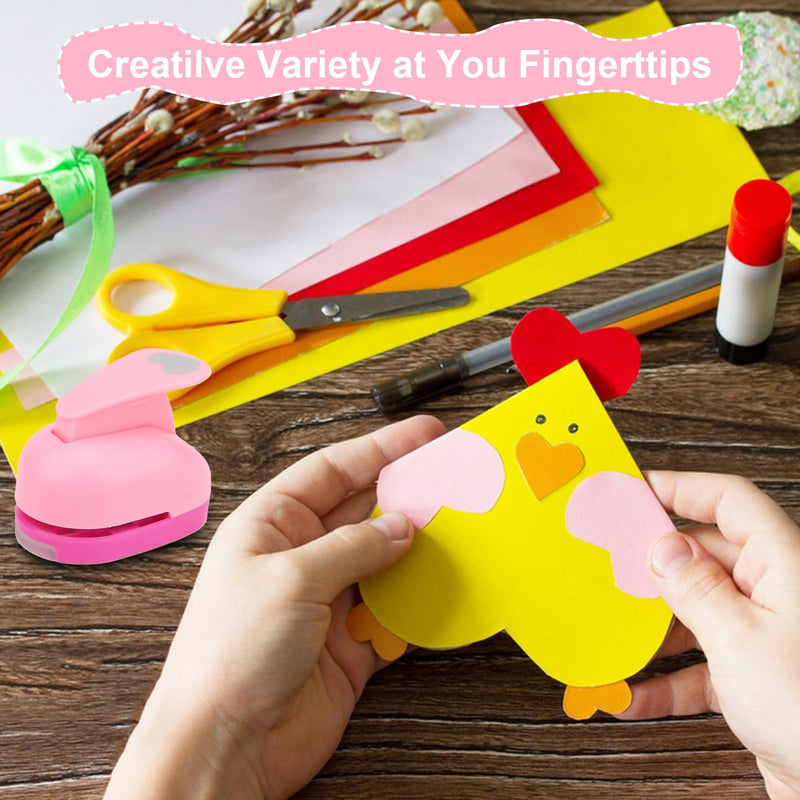 Rongon 3PCS Paper Punches for Crafting, Heart Hole Punch for Kids, Scrapbook Punch for Photos, Paper Puncher Tool for Wedding Day Greeting Card DIY Scrapbooking Albums Arts