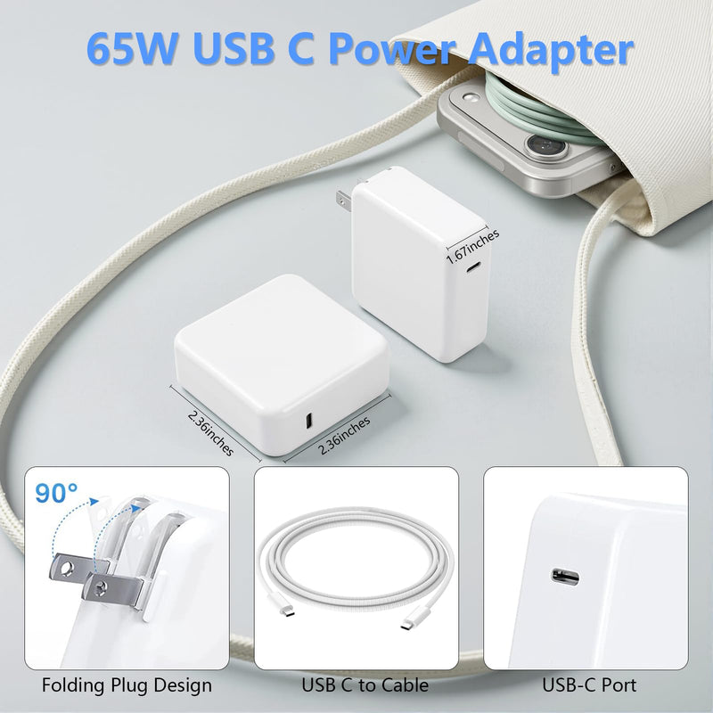 65W USB C Laptop Charger Compatible with Samsung Galaxy Book Series | for Samsung Galaxy Book Pro & Book 6/5/4/3, Galaxy Book Pro 360 NP950QDB, 6.56FT Fast Charging, Dual Type-C Braided Cable
