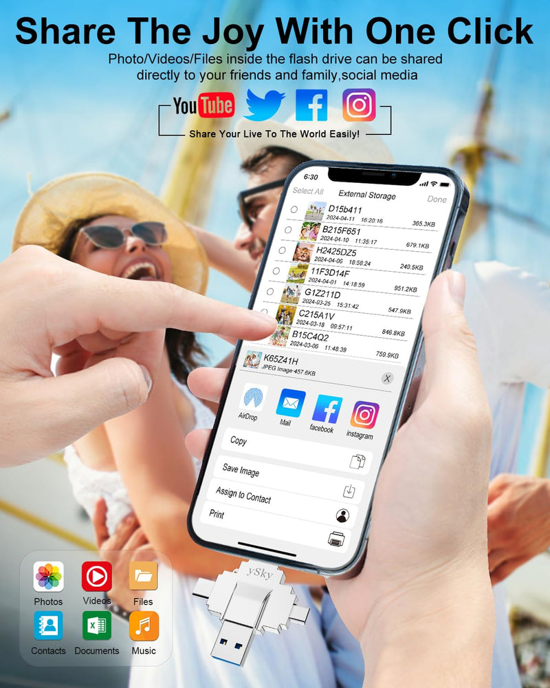 MFi Certified 512GB Photo Stick for iPhone Flash Drive,4 in1 External Storage Thumb Drive for iPhone Photos Videos Contacts Backup,USB C Memory Stick Flash Drives for iPhone/iPad/Android/PC/MAC 512G