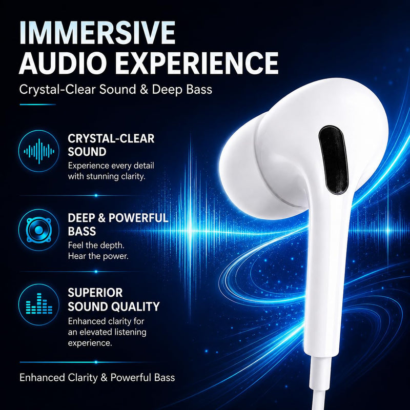 2Pack Earbuds Wired USB C Headphones for iPhone 17 16 15 Pro Max 15 16 Plus | USBC in- Ear Buds Type C Earphones with Microphone & Volume Control HiFi Stereo Noise Cancelling