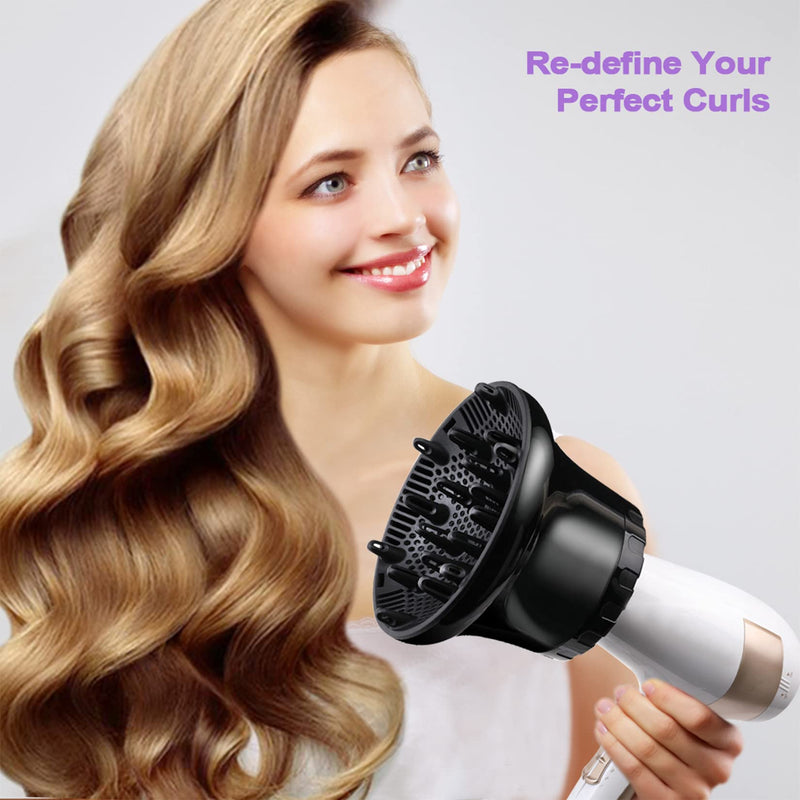 UUOCOLOR Adjustable Hair Dryer Diffuser for 3.5–6.8 cm Hair Dryer Outlets, Hair Dryer Diffuser Nozzle for Curly and Wavy Hair Styling