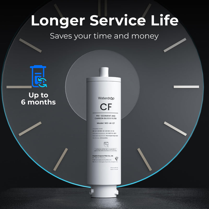 Waterdrop 𝐀𝟏-𝐂𝐅 Filter, Replacement for Waterdrop 𝐀𝟏 Countertop Reverse Osmosis Hot and Cold water Dispenser, 6-month Lifetime