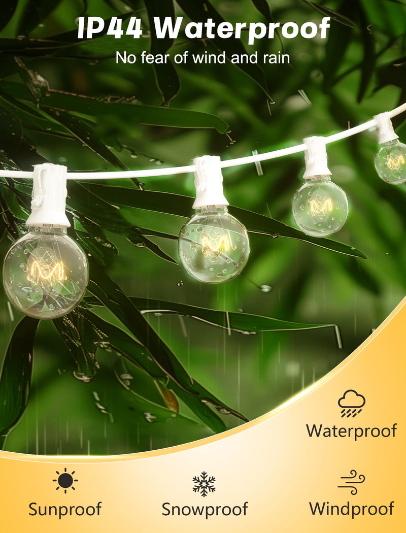SUNSGNE G40 Replacement Light Bulbs, 5 Watt Clear Bulbs 1.5 Inch Globe Light Bulbs for Indoor Outdoor String Lights Replacement, Fits E12/C7 Screw Base Socket, 50 Pack Clear-50 Count