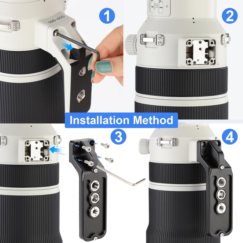 Haoge Lens Collar Replacement Foot for Sony FE 100-400mm F4.5 GM OSS Lens Built-in Arca Type Quick Release Base Support Plate LF-S140