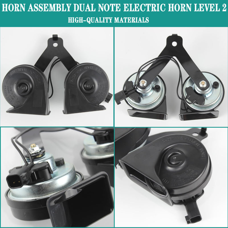 Horn Assembly Dual Note Electric Horn Level 2 Compatible with 2015-2022 Ford F-150 2018-2022 Ford Expedition Replaces# ‎‎FL3Z-13832-C FL3Z-13832-B FL3Z-13832-A