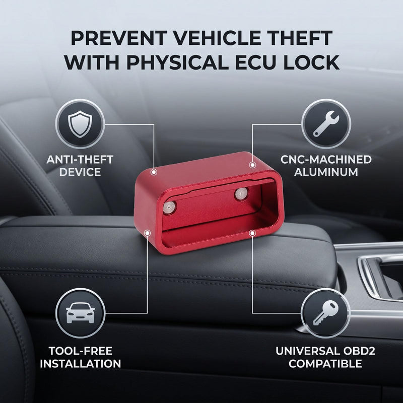 Shkalacar Universal OBD2 Port Lock OBDII Lock OBD Port Protector Anti Theft Device CNC Aluminum Car ECU Protection Tool for Auto Truck SUV OBD Car Protection Tool for Vehicle