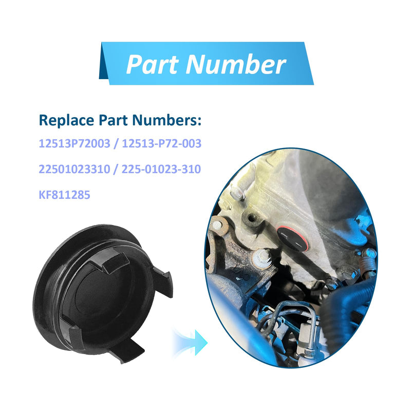 Cylinder Head Cam Plug with Seal, Replace 12513-P72-003, Cam Plug Cap Compatible with Honda Civic Fit HR-V Insight CR-V CR-Z Acur Integra