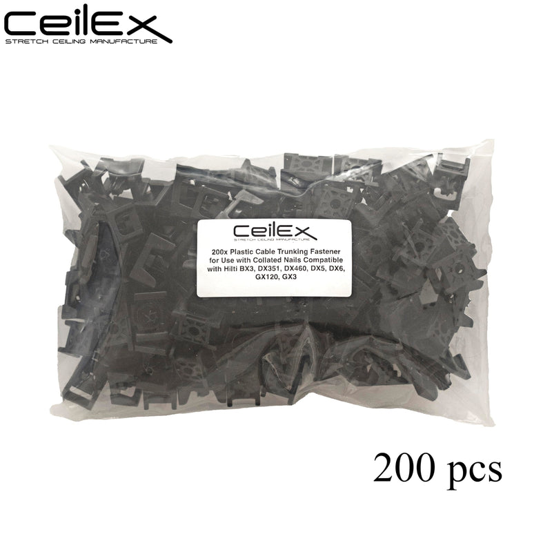 200x Plastic Cable Trunking Fastener for Hilti GX3/GX100/GX120 nails (Trunking) Trunking - 200 pcs