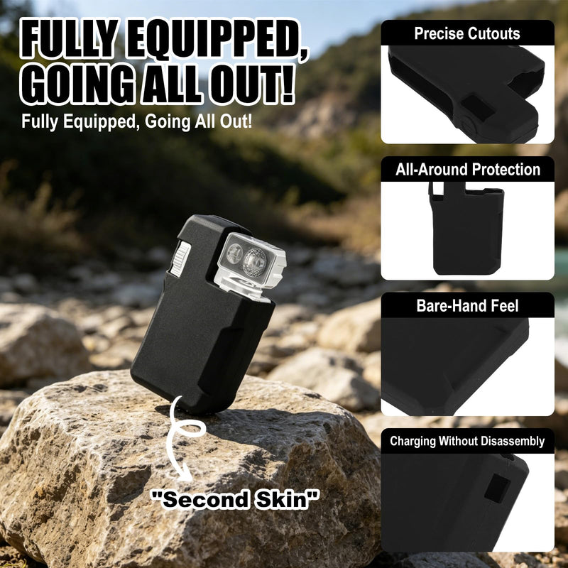 Flashlight Protective Cover Compatible with Wuben G5 | Silicone, Shockproof, Portable, Holster Pouch Cover for Outdoor, Camping, Hiking Gear, Black