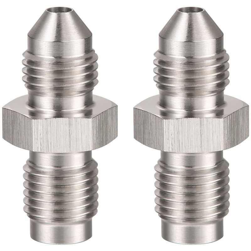 3AN Male to 3/8-24 Male Inverted Flare Stainless Steel Brake Adapter Fitting Connector 2PCS 3AN to 3/8-24 Inverted - 2PCS