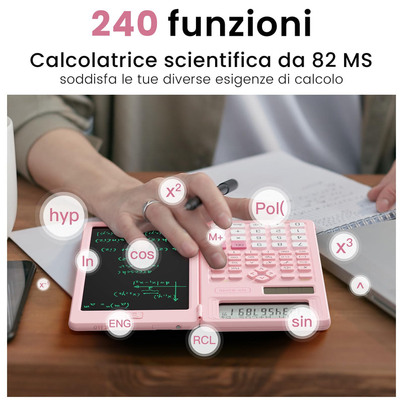 991ES and Pink 82MS Scientific Calculator for School with Notepad