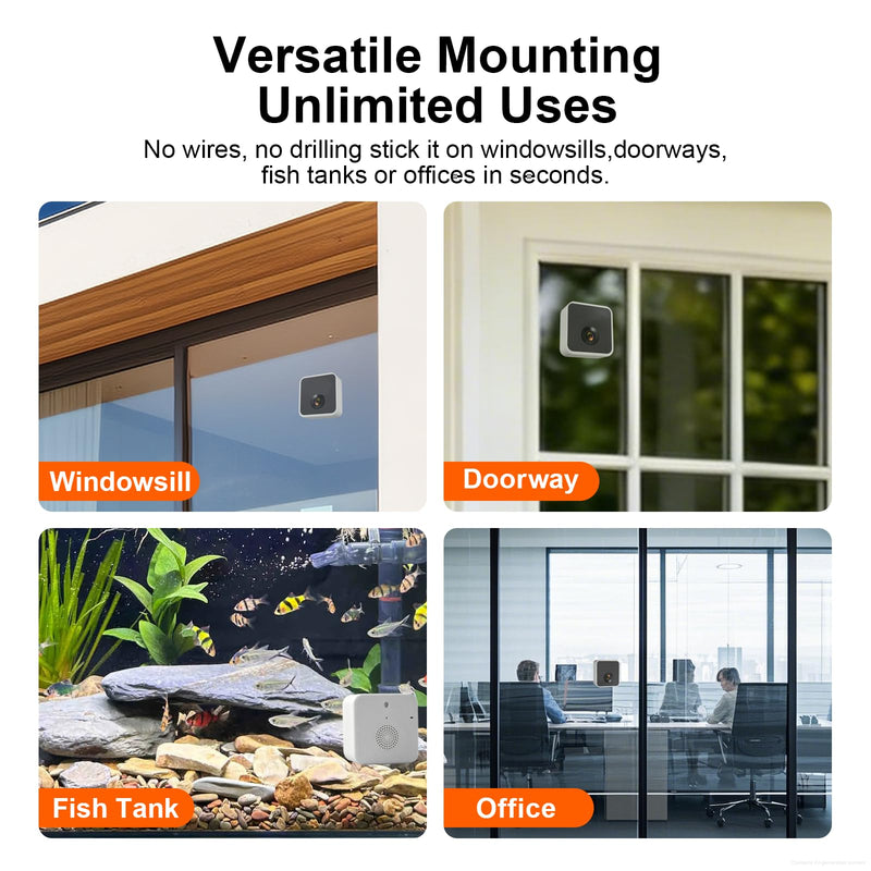 2K Wireless Window Camera with 45-Day Battery, 2.4/5G WiFi, 6s Pre-Roll | 100% Wireless: No Wires, No Outlets, No Drilling. 4MP Color Night Vision & Anti-Glare. Magnetic Mount for Rentals & Homes 1 Large Battery