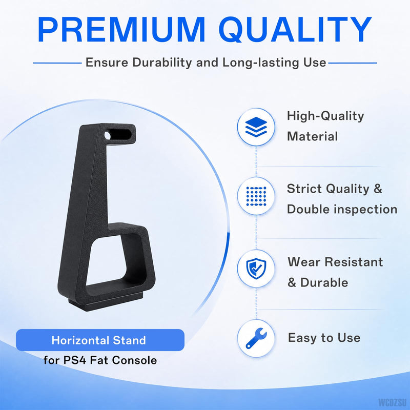 WCDZSU 4 Pcs Horizontal Vertical Stand for PS4 Fat Console Anti Slip | Support Base Holder Cooling Station Feet for PlayStation 4 Console for Stable Placement, Heat Dissipation Accessory