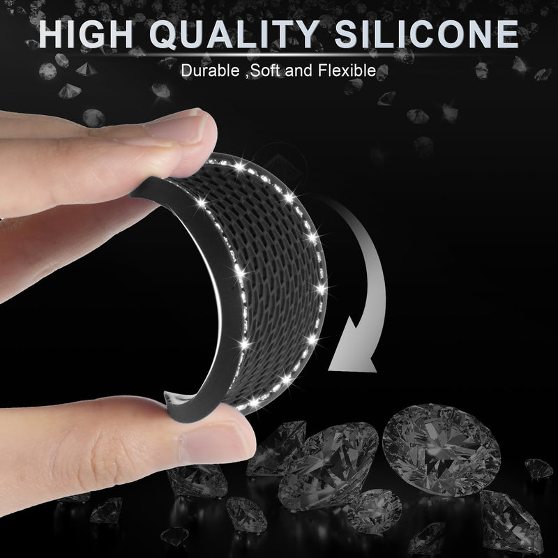JUSTTOP Car Cup Holder Coaster, Insert 2 Pack Universal Auto Anti Slip, Bling Crystal Rhinestone Car Interior Accessories-Black 2pcs-black Bling coaster(2 pack)