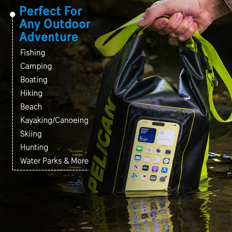 Pelican Marine IP68 Waterproof Dry Bag 5L w/Phone Pouch/Case - Black/Yellow Black/Yellow - 5L