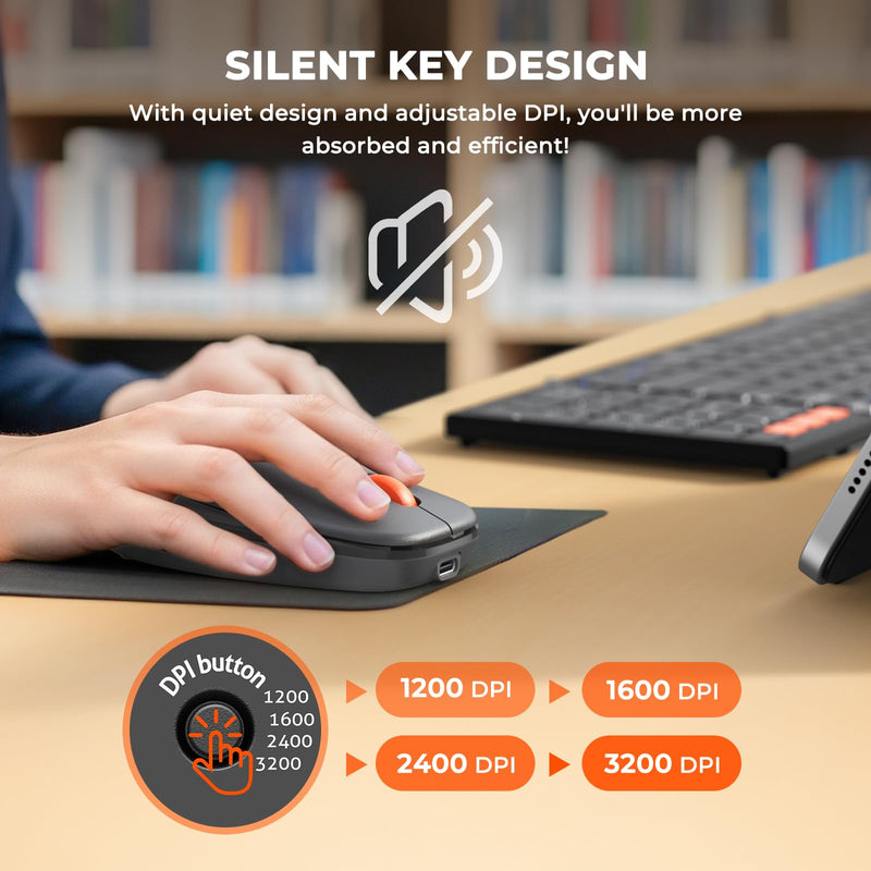 MEETION Foldable Keyboard and Mouse Combo, Bluetooth Portable Set | Rechargeable full-size folding keyboard and mouse with 2.4G & dual Bluetooth, ideal for travel, Windows, Mac & iPad Black