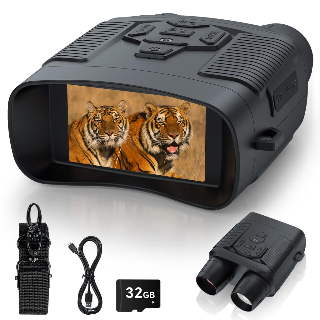 Night Vision Goggles, Profey 4K Digital Infrared Night Vision Binoculars for Adults, Night and Day, 3'' Screen Rechargeable Hunting Night Vision with 7-Brightness Level, include 32GB TF Card NV4000