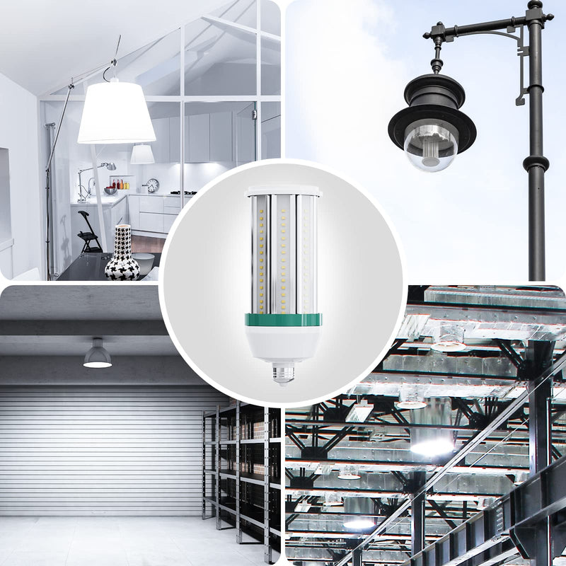 5000LM LED Corn Light Bulb, Energy Efficient 38W (300W Equivalent) LED COB Light 5000K Daylight for Large Area Garage Barn Workshop Yard High Bay E26 Standard Base (2 Pack) 2 Count (Pack of 1) 5000lm