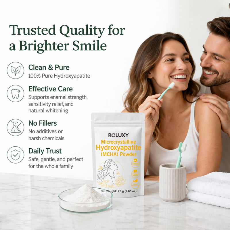 100% Pure Microcrystalline Hydroxyapatite Powder 75g (2.65 oz) | Non-Nano Micro crystalline hydroxyapatite Powder for Teeth | DIY Formulations | unflavored Mcha Crystals 75g (2.65oz)