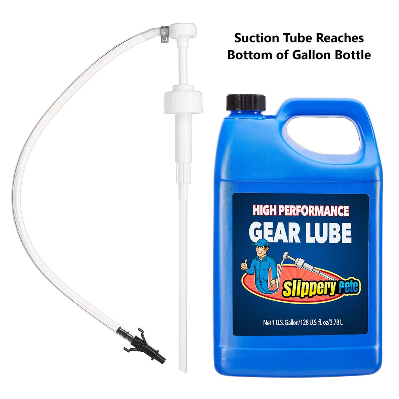 Slippery Pete - Fluid Pump for Wide-Mouth Quart Bottles - 8cc per Pump Stroke and 3rd Hand Adapter, Transfer Gear Oil, Transmission and Differential Fluid (38mm) 38mm