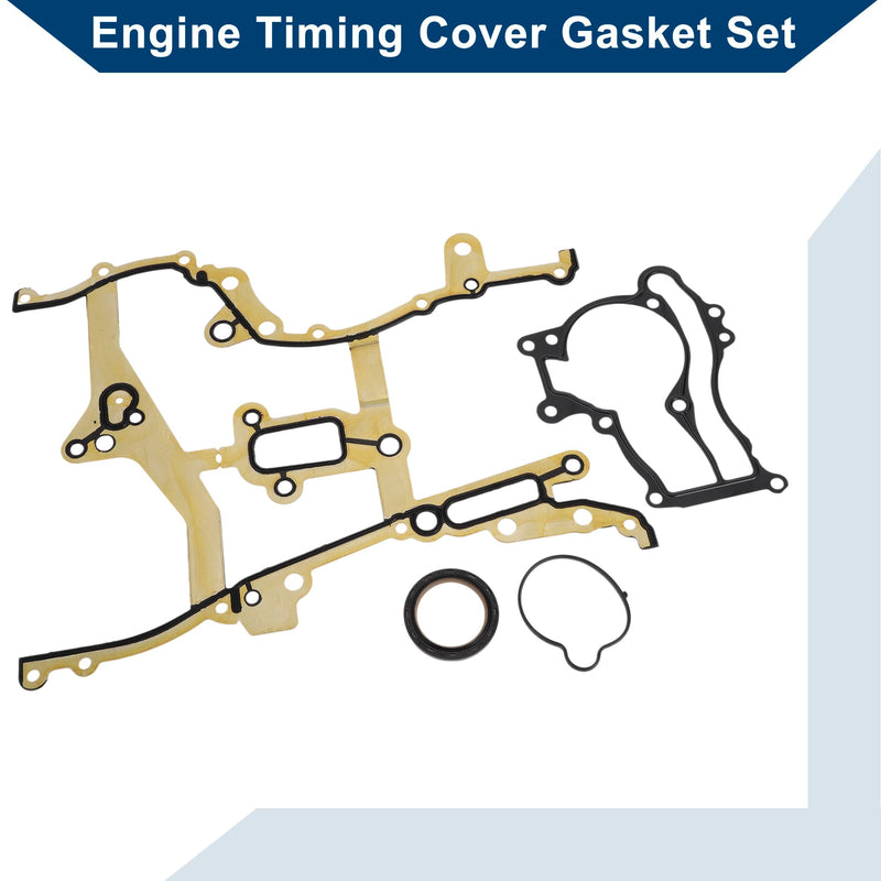 Engine Timing Cover Gasket Set TCS46156 for Chevrolet Cruze 2011-2015 Chain Case Cover Gasket Long-lasting Sealing Rubber,Metal 1 Set Yellow,Black