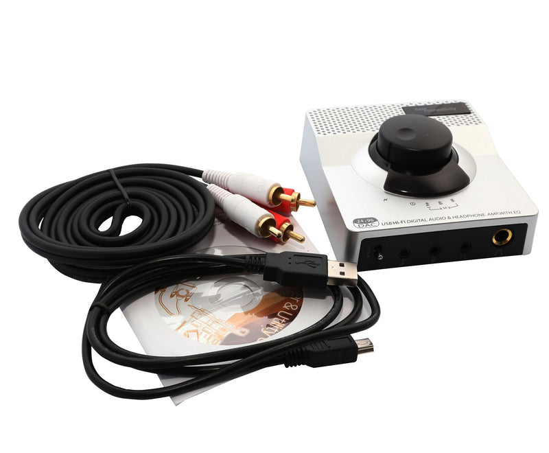 Syba USB 24 Bit 96 KHz DAC Digital to Analog Headphone Amplifier 2 Stage EQ Digital/Coaxial Output and RCA Output (SD-DAC63118) Solid State Amp