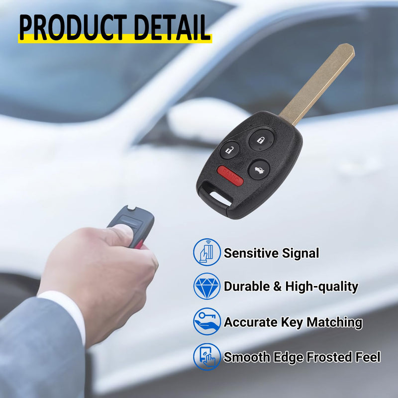 Key Fob Replacement for 2003-2007 Honda Accord Car Keyless Entry Remote Control,OUCG8D-380H-A 35111-SHJ-305,4 Buttons, 2Pcs