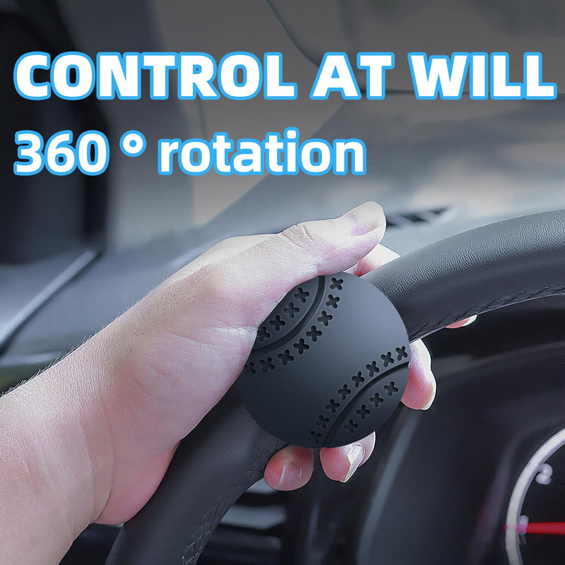 KRT New Generation Silicone Steering Wheel Knob, Anti-Slip Boat Steering Wheel Knob, Universal for Cars, Trucks, Boat, Tractors(Black) KRT-SWK1B