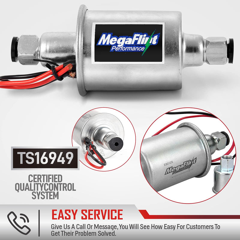 Inline Fuel Pump 12V Universal Electric Fuel Pump Low Pressure 5-9 PSI For Gas Diesel E8012S HEP-02A