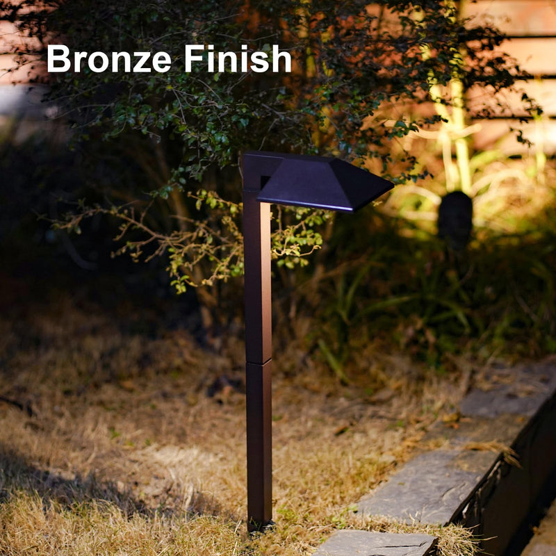 GOODSMANN Low Voltage Landscape Path Lights 0.6W LED Sidewalk Landscape Lighting 22 Lumen Outdoor Electric Walkway & Pathway Lights Wired Bronze Finish 3100K Warm White with Cable Connectors Bronze 1PK
