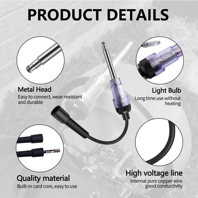 Wuyaoyao Inline Spark Plug Tester, Engine Ignition Tester Straight Boot Ignition Tester, Small Armature Diagnostic Detector Tool for Automotive, Car, Lawnmower, Motorcycles, Internal External Engine