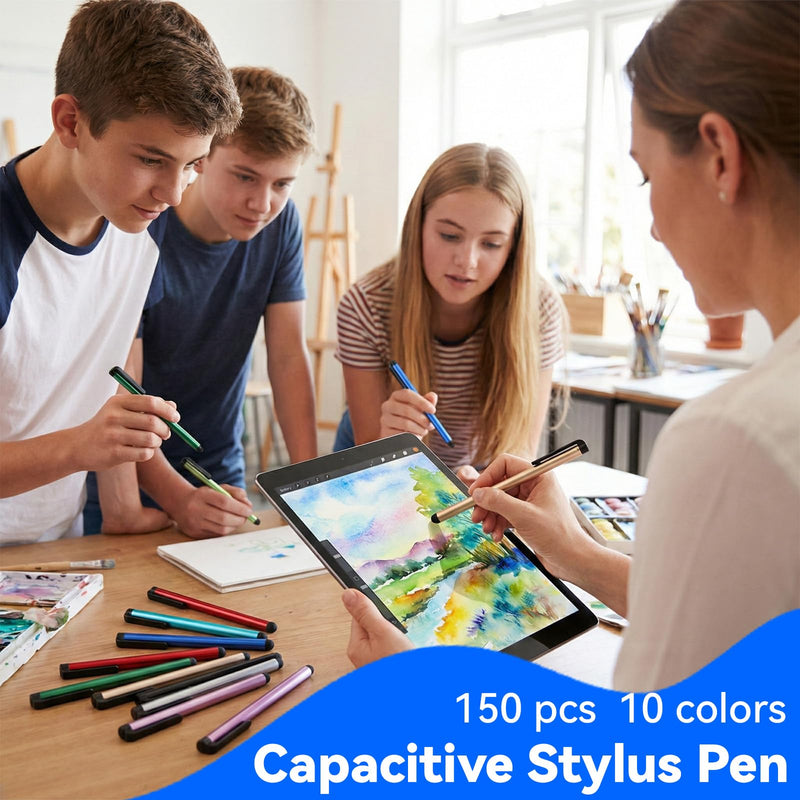 150 Pcs Stylus Pens for Touch Screens Universal Capacitive Stylus | Digital Pen Compatible with Touch Screens Capacitive Stylusr Compatible with All Universal Touchs Screen Devices, 10 Colors