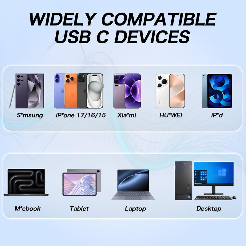 USB C Headphones Wired for iPhone 17 16 15 Pixel Galaxy | Wired USB C earphones, Plug and play, Microphone and Volume Control, Music/Call/Meeting/Jogging/Leisure/Commute WHITE