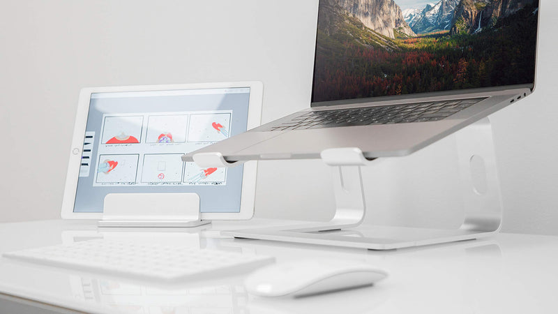 Elevate - Stand for MacBook or PC Laptop. Take It Apart and Take It Anywhere with You. Aluminum Built Keeps Laptop Cool with Plenty of Open Space for Air Flow