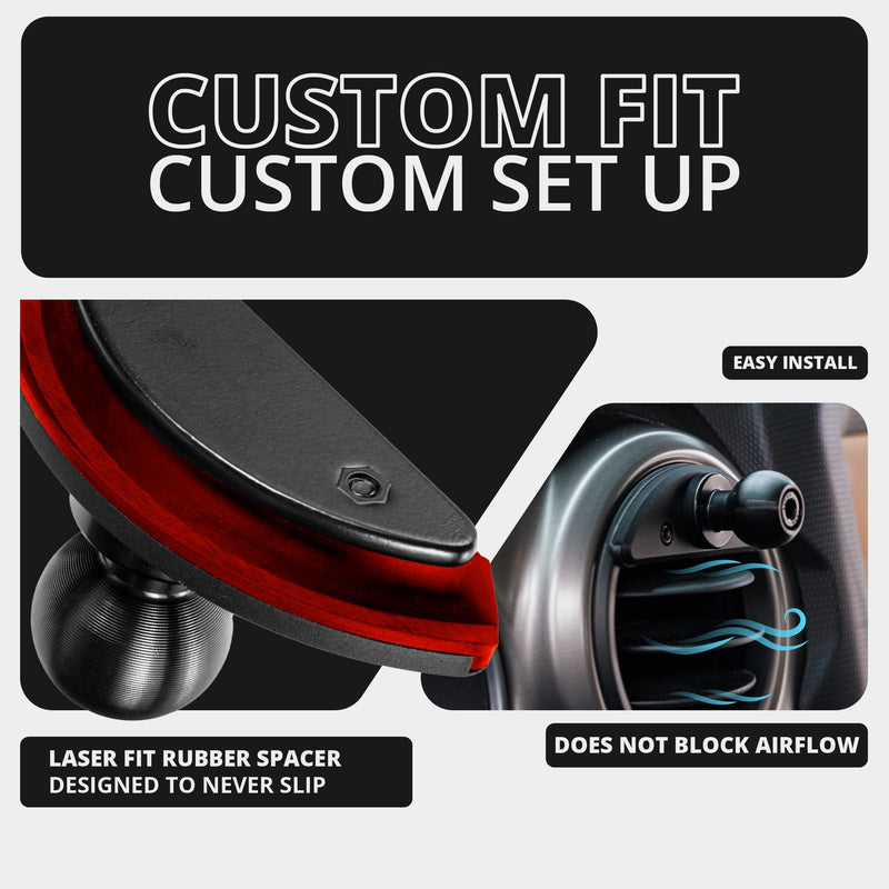 Tackform Link Vent Phone Mount Compatible with 2018 – 2023 Jeep JL, Gladiator, 4XE | Aluminum | Zero Slip, Anti-Scratch | Universal Magnetic Phone Holder | 2" Arm | Black | (NOT MAGSAFE Compatible) Small Standard Magnet
