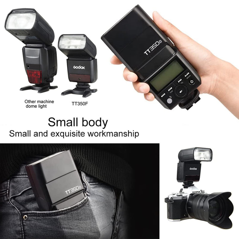 GODOX TT350O Flash for Olympus Panasonic Camera, TTL 2.4G Wireless GN36 1/8000s HSS Speedlite, Mini Camera Flash Compatible for Panasonic Olympus Camera