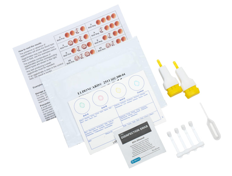Eldoncard Blood Typing Kit, 3 Test Pack, Know Your Blood Type, Accurate Instant Home Testing, Determine A, O, B, RHS-D Negative & Positive Groups | Know Your Blood Type, Accurate Instant Home Testing, Determine A, O, B, RHS-D Negative & Positive Groups