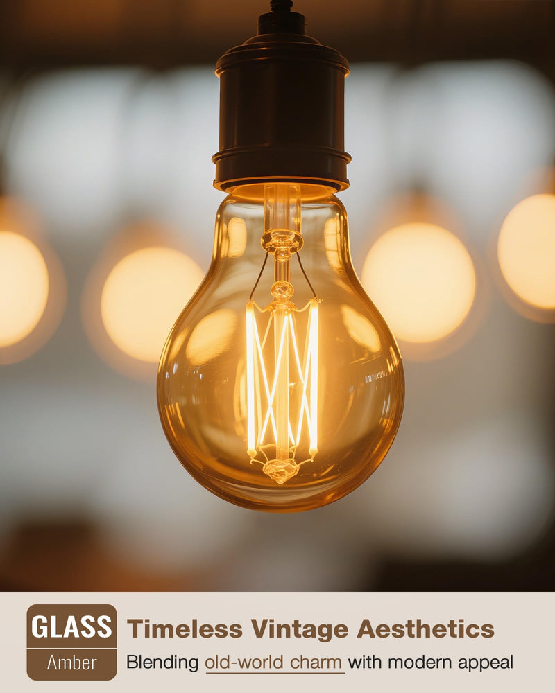 Lafoy A19 Amber 2200K Soft Warm E26 Light Bulbs, Dimmable Vintage LED Edison Bulbs 60 Watt Equivalent, 550 Lumen Medium Base Lightbulbs, Antique Old-Fashioned Style 60W Replacement, 120V 12 Pack 2200k Amber Warm 12 Count(Pack of 1)