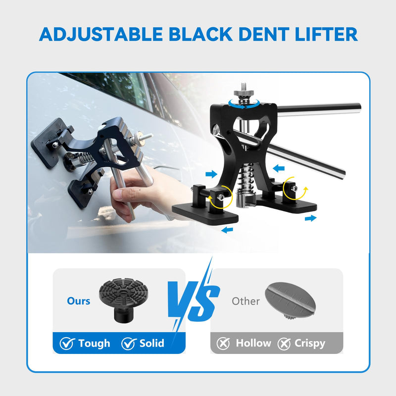 Dent Puller Kit for Car, Paintless Dent Removal Kit with Lightweight Metal Dent Lifter & 2-in-1 T-bar Puller, 100W Hot Glue Gun & High Viscosity Glue Sticks for Auto Body Dent Repair PDR KIT-120PCS
