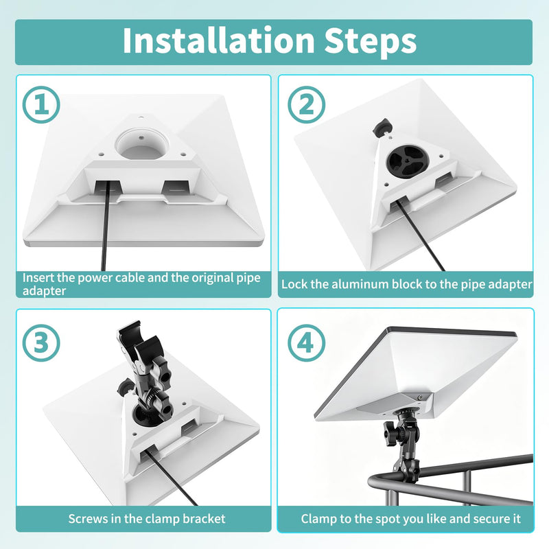 Starlink Mini Mount 2025/2026, Adjustable Clamp Mount for RV, Yacht, Camper | Includes Aluminum Alloy Mini Pipe Adapter, Adjustable Angle, 5-Minute Installation, Starlink Mini Accessories for Outdoors